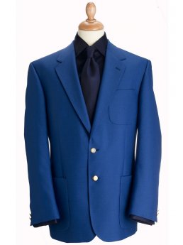 Blazer classique  poches en laine mlange bleu roi Henley
