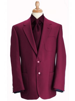 Blazer classique  poches en laine mlange pourpre Henley