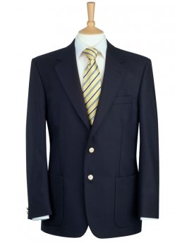 Blazer en pure laine bleu marine  poches plaques Oxford