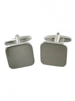 Boutons de manchette de chrome balays par place