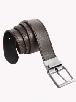 Ceinture espagnole en cuir rversible - Noir / Marron