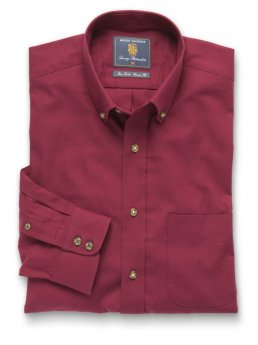 Chemise  col boutonn en serg rouge coton bross