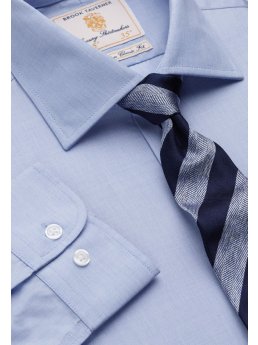 Chemise fil--fil bleu ciel 100% coton  manchette simple 35 Easycare