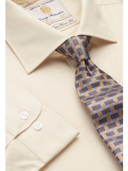 Chemise fil--fil citron 100% coton  manchette simple 35 Easycare
