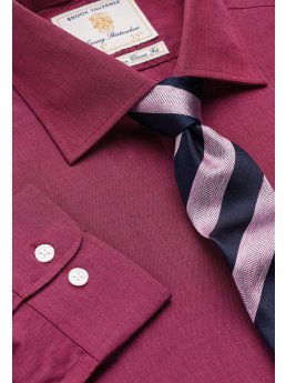 Chemise fil--fil framboise 100% coton  simple manchette Easycare