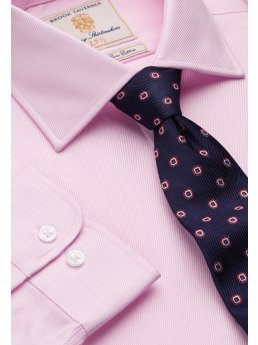 Chemise rose en serg royal 100% coton  manchette simple Easycare