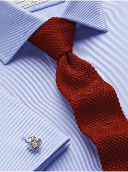 Chemise serg bleu Double bouton de manchette