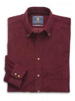 Chemise velours ctel baie rouge  col boutonn 100% coton