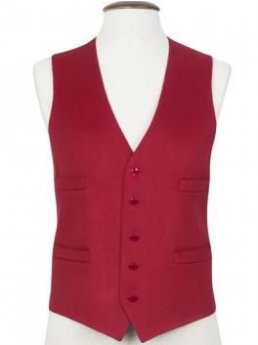 Gilet de costume en pure laine vierge rouge Boltby