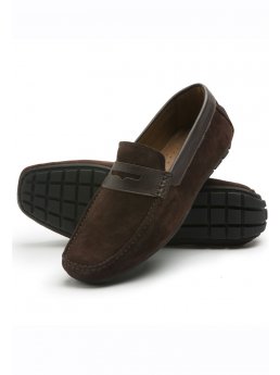Mocassin en daim marron avec semelle en caoutchouc - Bolton