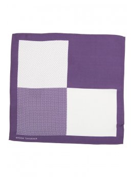 Mouchoir de poche 100% soie violet  motif