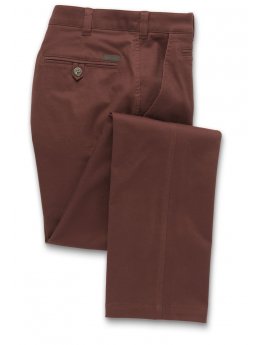 Pantalon chino jambe ajuste coton stretch rouille Miami