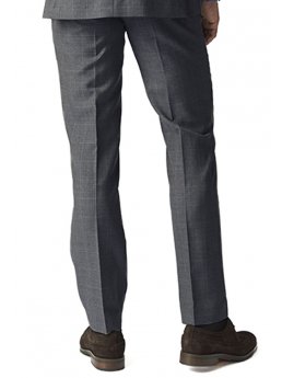 Pantalon de costume ajust en pure laine vierge 'Yorkshire' gris  carreaux Miller