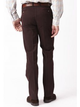 Pantalon en serg lav rouge marron Blakelaw