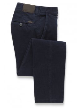 Pantalon velours ctel jambe ajuste bleu marine Finningley