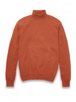 Pull  col roul coton cachemire paprika Aysgarth