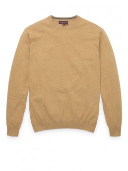 Pull ras du cou en cachemire coton biscuit Sherbourne