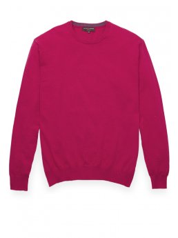 Pull  ras du cou en cachemire coton framboise Sherbourne