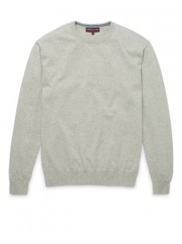 Pull ras du cou en cachemire coton gris Sherbourne