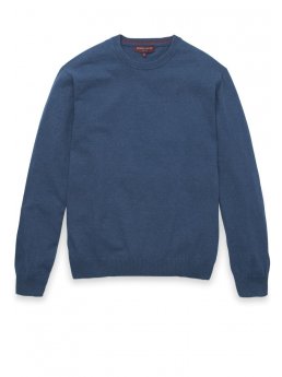 Pull ras du cou en cachemire coton indigo Sherbourne