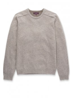 Pull ras du cou en laine d'agneau gris ne Chailey