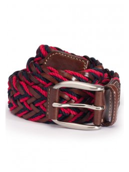 Rouge et ceinture tresse par cuir de marine