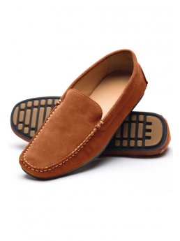 Sude orange brl Mocassin