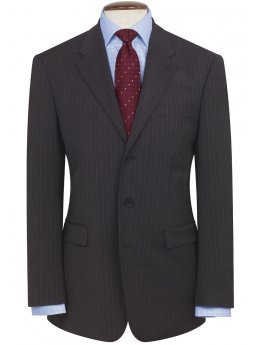 Veste infroissable  trois boutons charbon de bois  fines rayures Imola