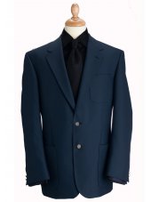 Blazer classique  poches en laine mlange bleu marine Henley