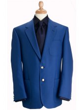 Blazer classique  poches en laine mlange bleu roi Henley