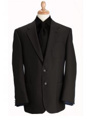 Blazer classique  poches en laine mlange noire Henley