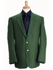 Blazer classique  poches plaques en laine mlange vert Henley