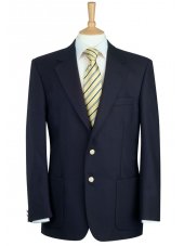 Blazer en pure laine bleu marine  poches plaques Oxford