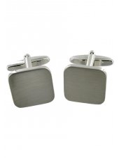 Boutons de manchette de chrome balays par place