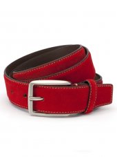 Ceinture dcontracte en daim rouge