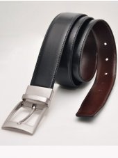 Ceinture en cuir rversible Smart - Noir / Marron