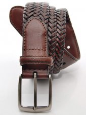 Ceinture espagnole en cuir tress marron