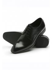 Chaussures en cuir de veau noir avec semelle en caoutchouc - Clarke
