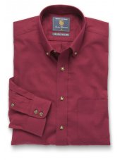 Chemise  col boutonn en serg rouge coton bross