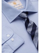 Chemise fil--fil bleu ciel 100% coton  manchette simple 35 Easycare