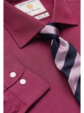 Chemise fil--fil framboise 100% coton  simple manchette Easycare