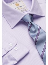 Chemise lilas en serg royal 100% coton  manchette simple Easycare