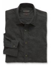 Chemise Signature en serg charbon de bois uni