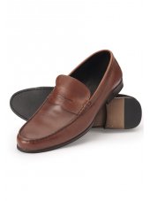 Mocassin en cuir marron Portland avec construction Goodyear