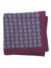 Mouchoir de poche 100% soie  motif lilas