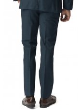 Pantalon de costume ajust en pure laine vierge 'Yorkshire' bleu marine  carreaux Miller