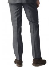 Pantalon de costume ajust en pure laine vierge 'Yorkshire' gris  carreaux Miller