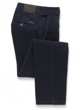 Pantalon velours côtelé jambe ajustée bleu marine Finningley