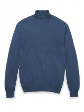 Pull  col roul coton cachemire indigo Aysgarth