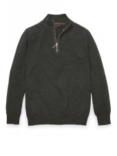 Pull col zipp 100% cachemire charbon de bois Pembury